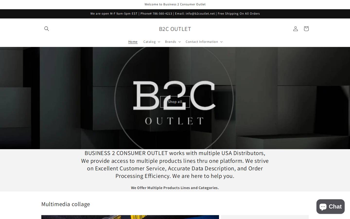b2c-outlet.com homepage screenshot
