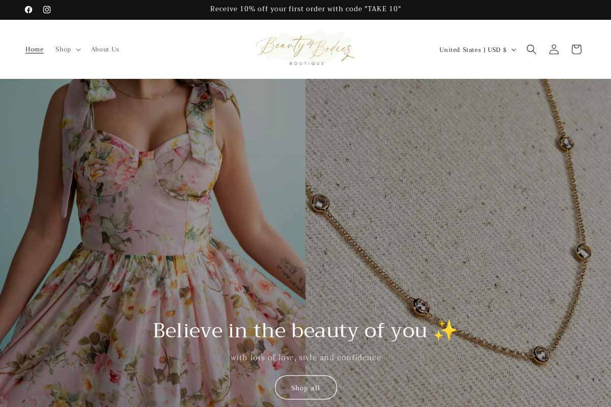 BEAUTY4BODIES BOUTIQUE homepage screenshot