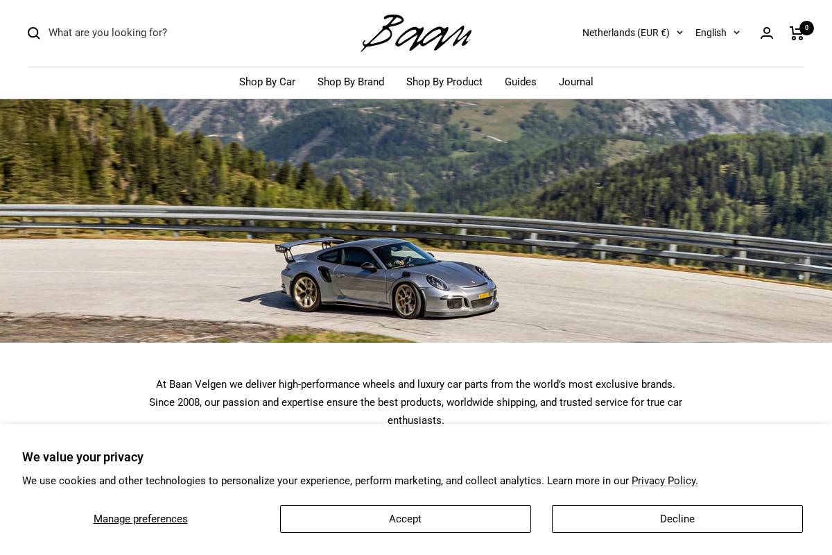 Baan Velgen homepage screenshot