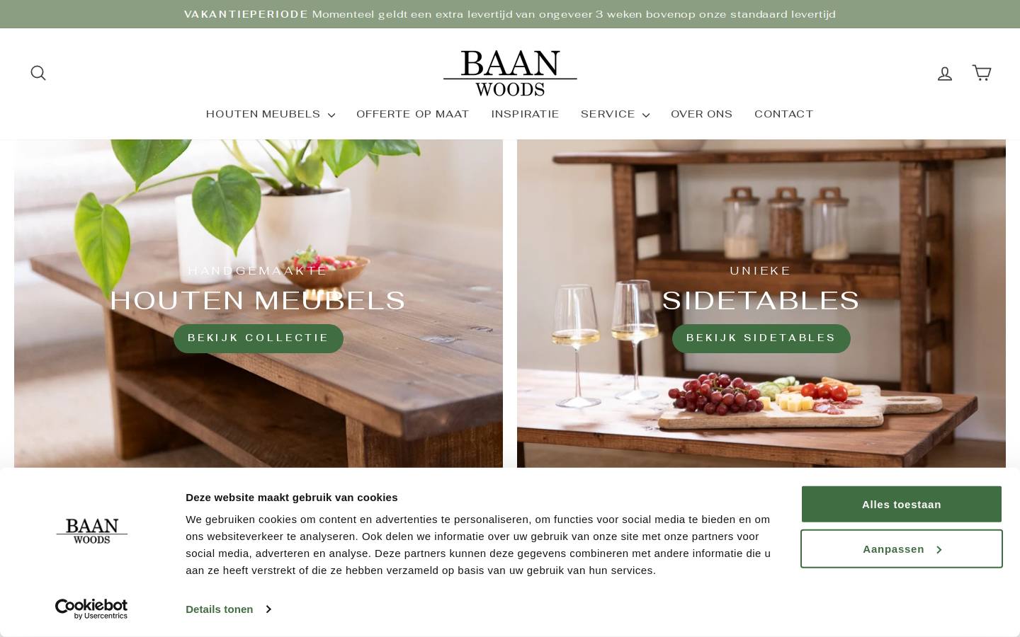 Baanwoods homepage screenshot