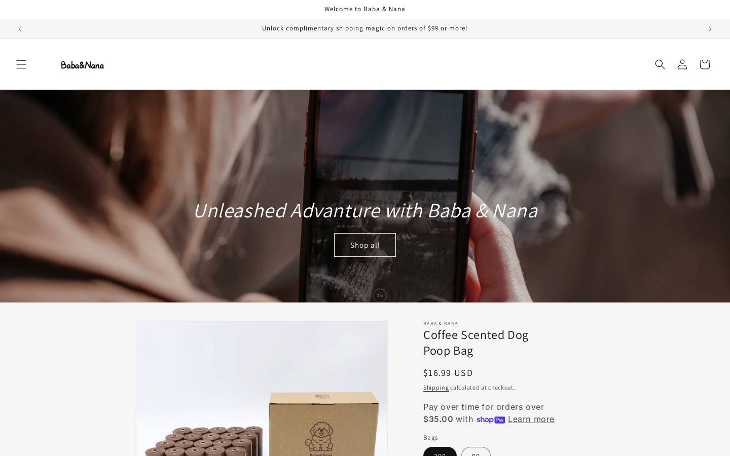 babaandnana.com homepage screenshot