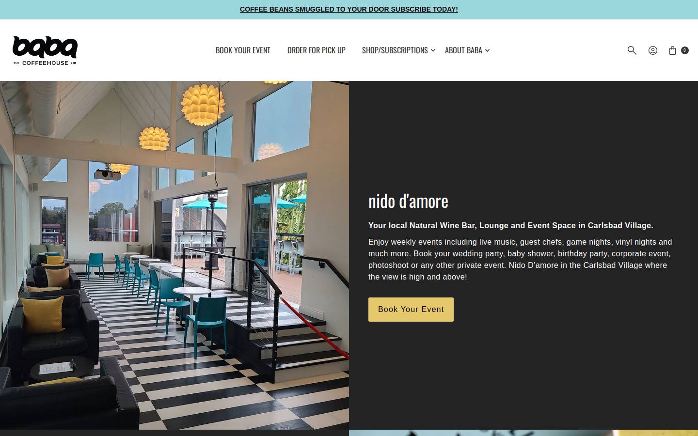 babacoffee.com homepage screenshot
