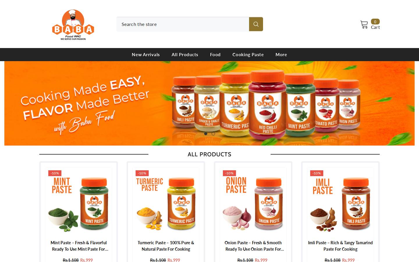 babafoodrrc.com homepage screenshot