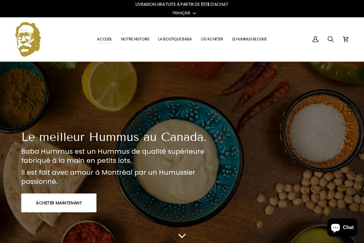 babahummus.com homepage screenshot