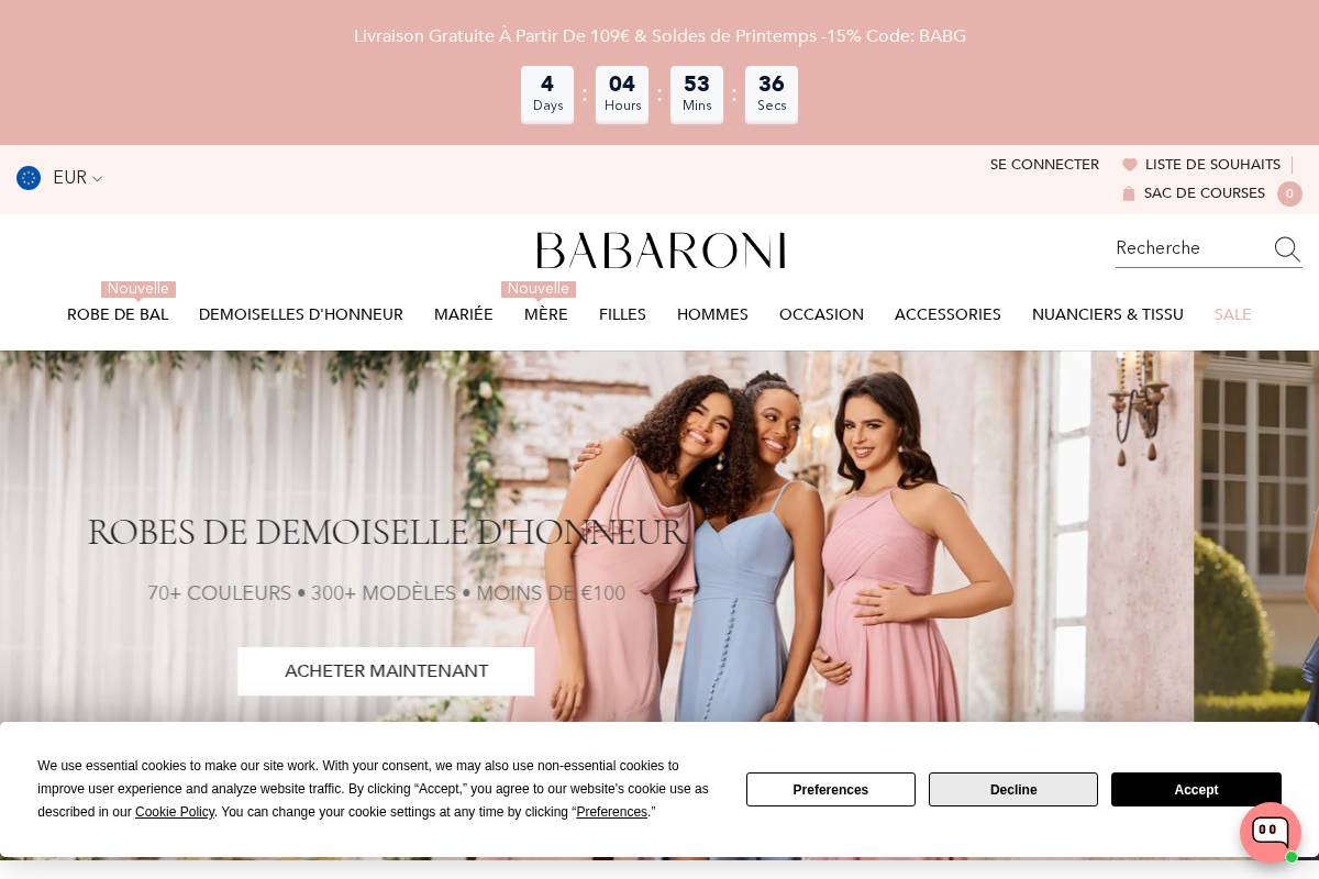 Babaroni homepage screenshot