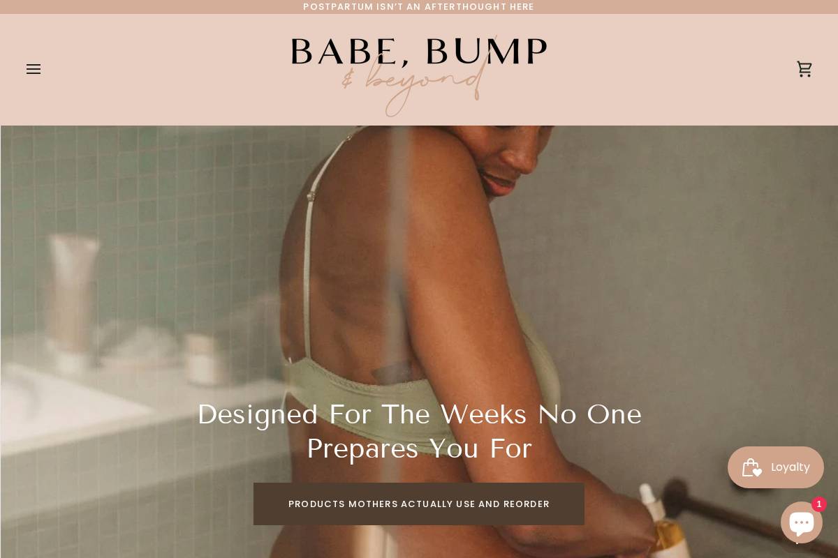 babebumpandbeyond.com homepage screenshot