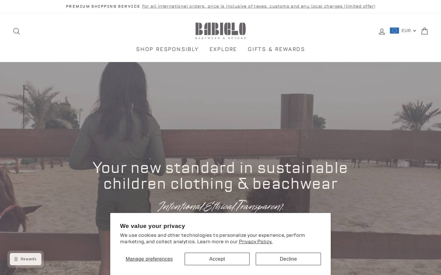 babiclo.com homepage screenshot