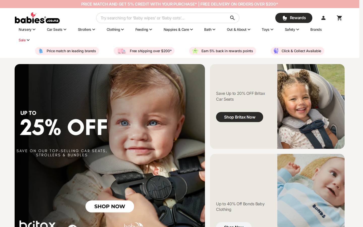 Babiesnz homepage screenshot