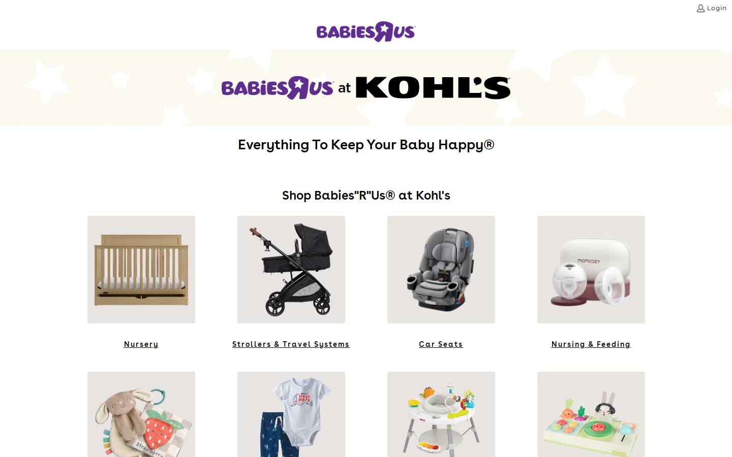 BabiesRUs homepage screenshot