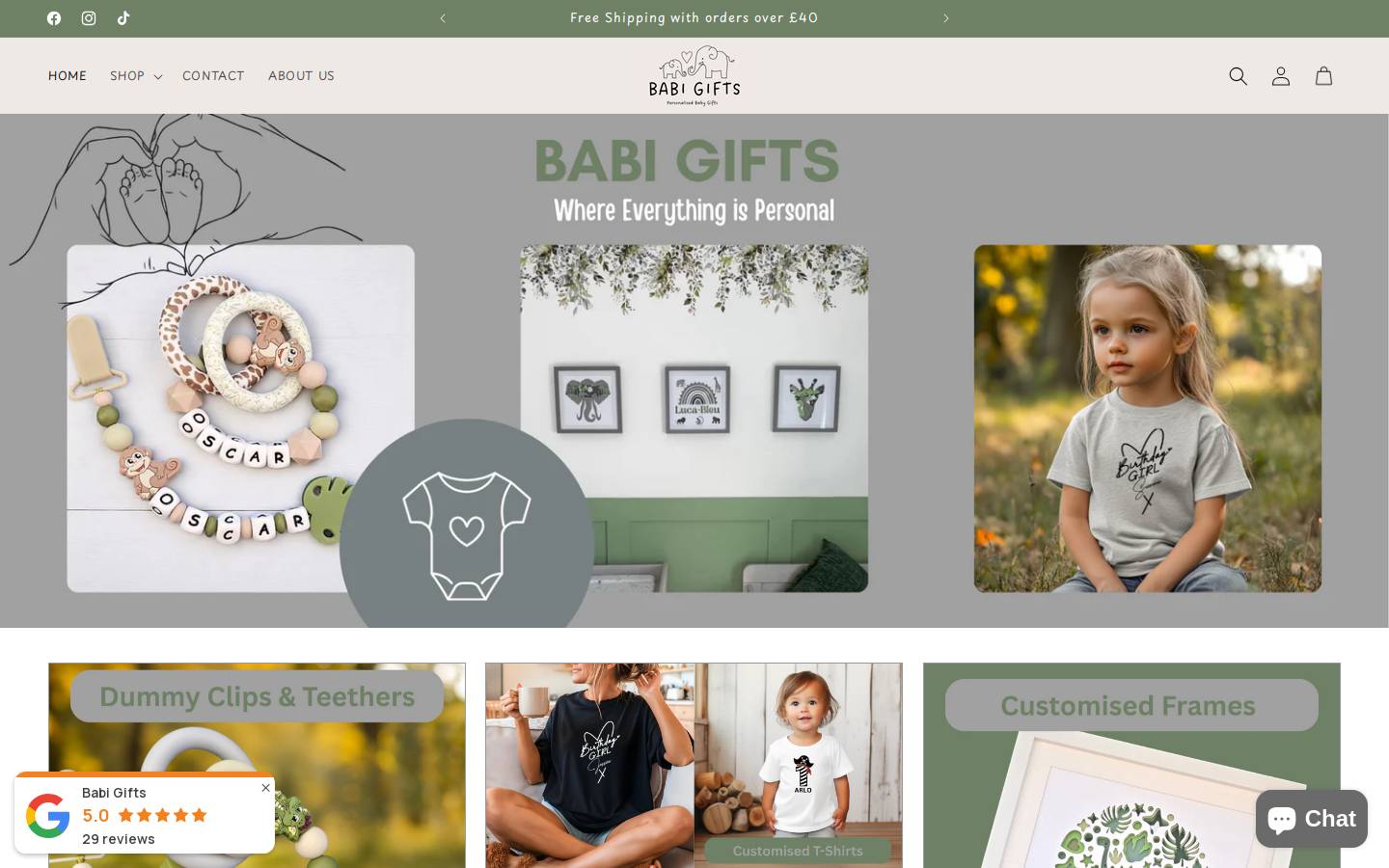 babigifts.com homepage screenshot