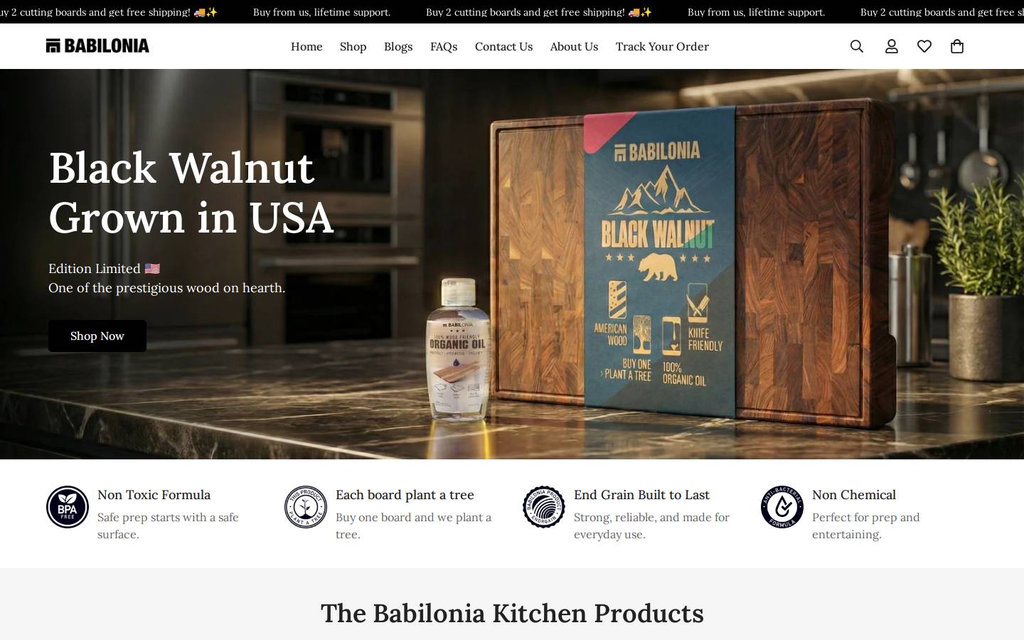 babilonia-kitchenware.com homepage screenshot
