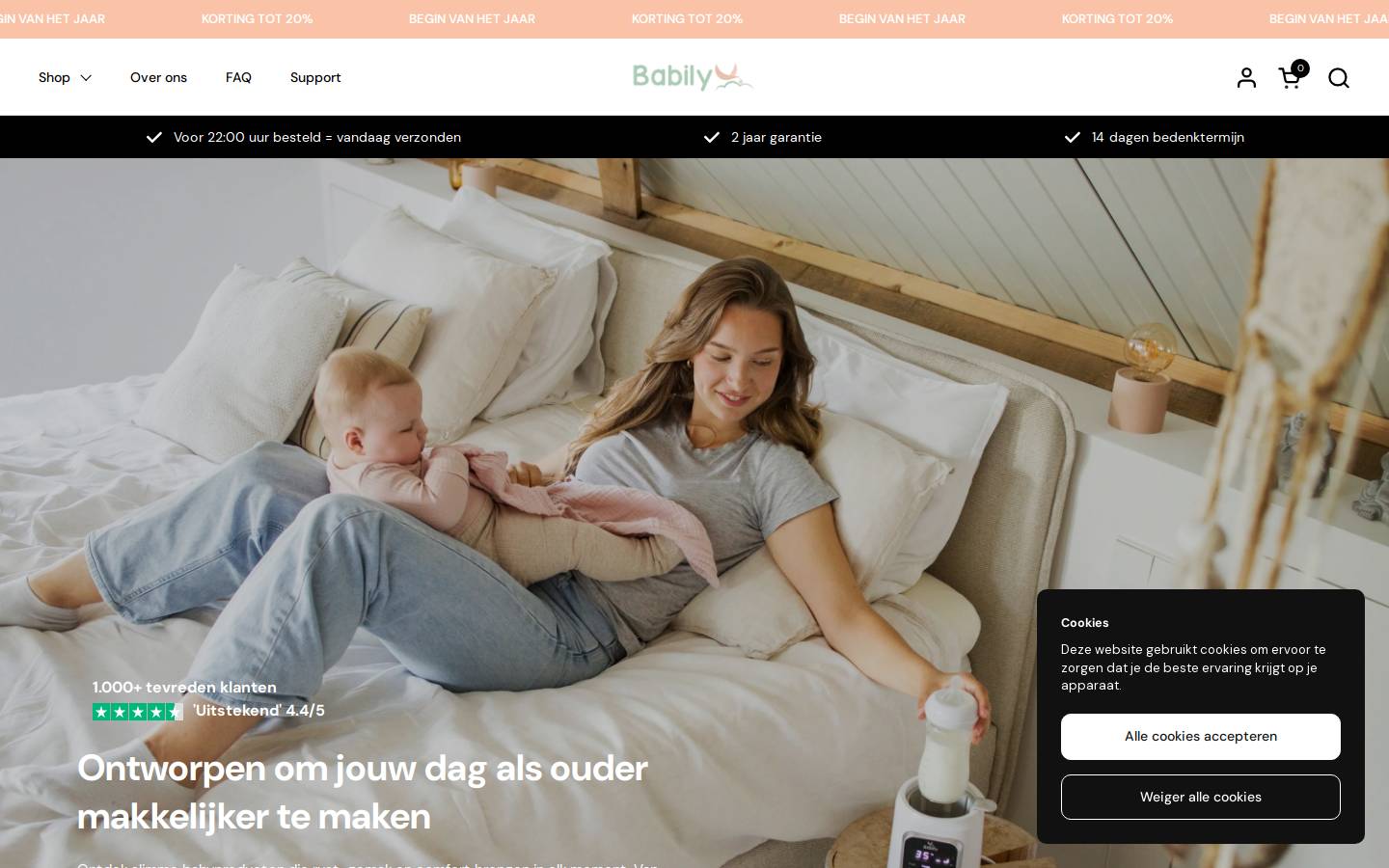 Babily homepage screenshot