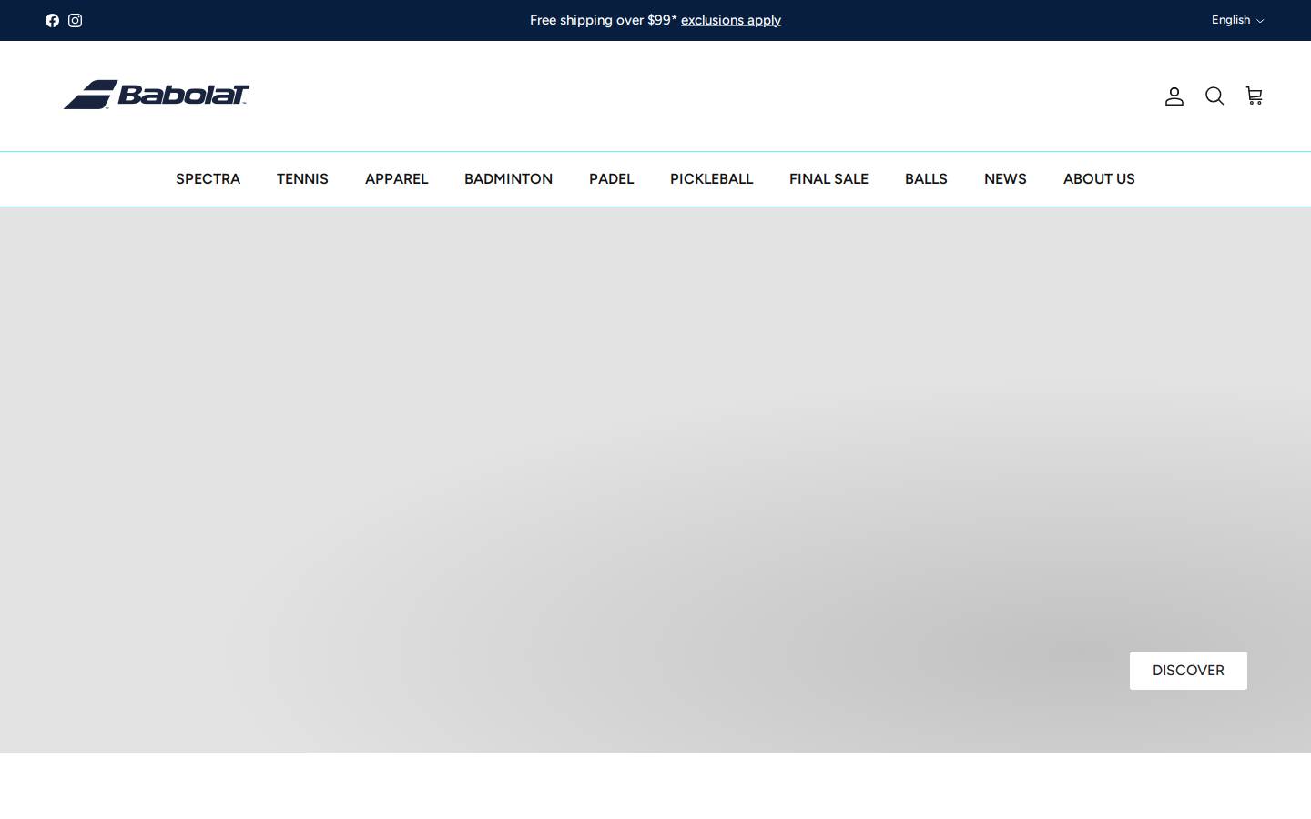 Babolat homepage screenshot