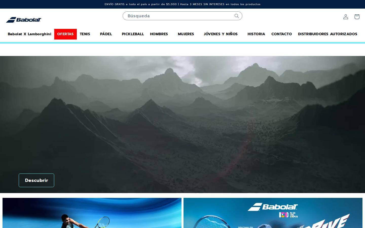 Babolat homepage screenshot