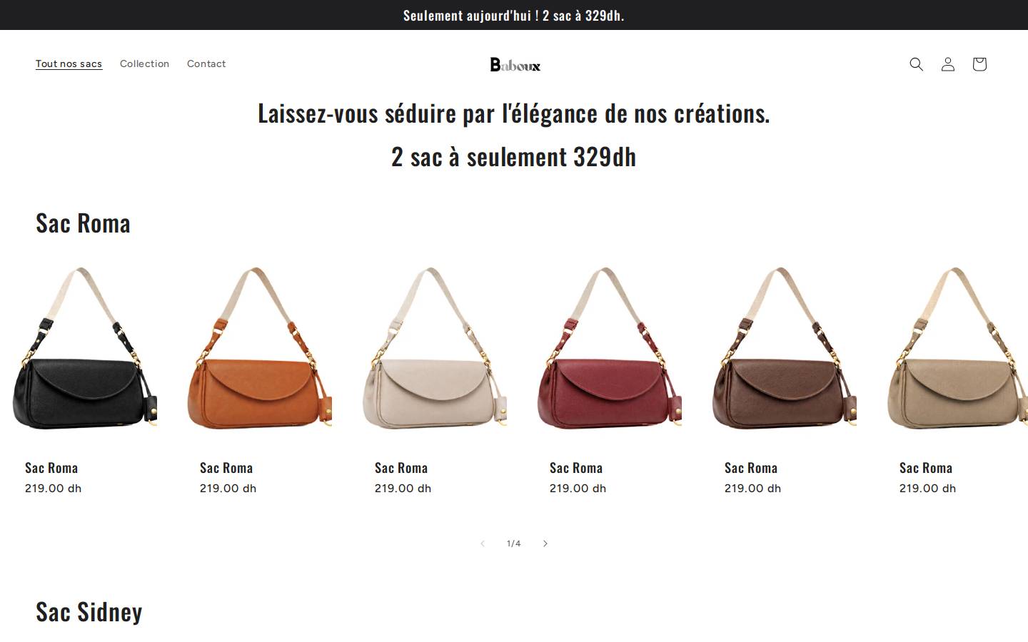 baboux.com homepage screenshot