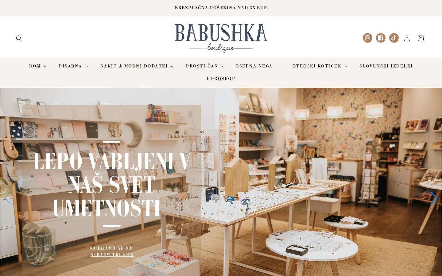 babushkaboutique.com homepage screenshot