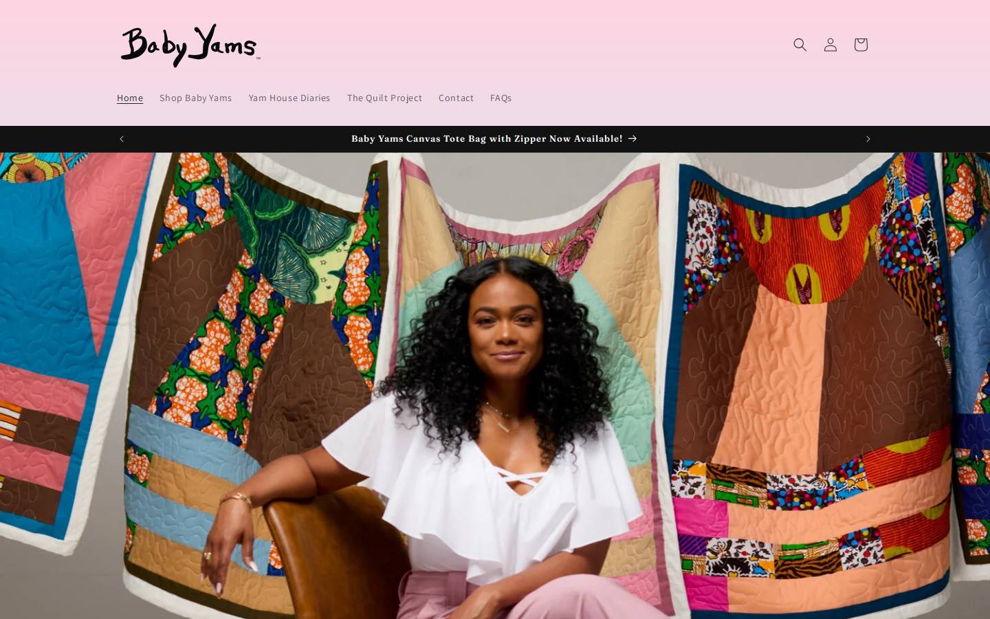 baby-yams.com homepage screenshot