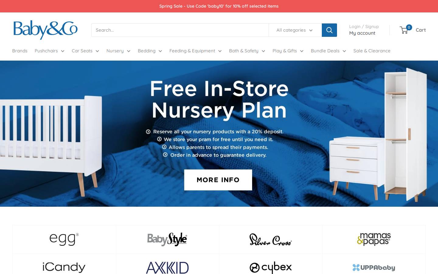 babyandco.co.uk homepage screenshot