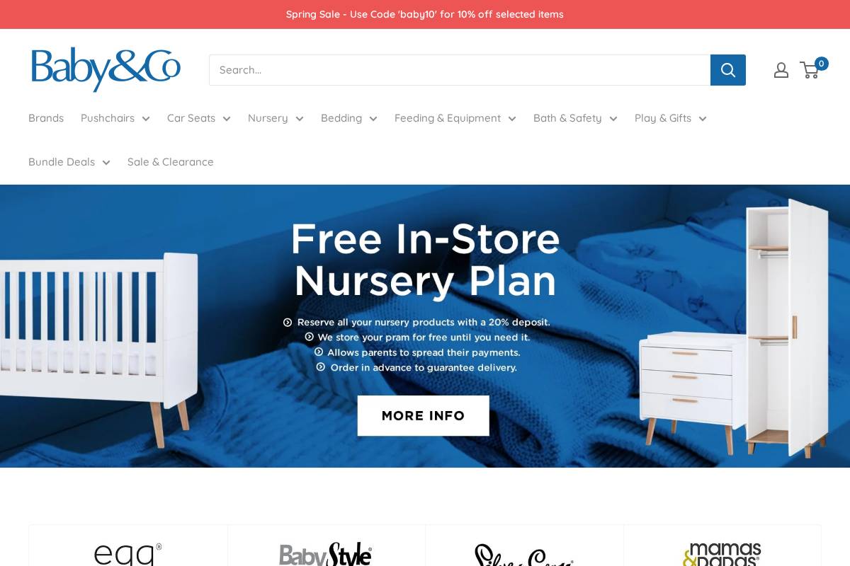 Baby & Co homepage screenshot