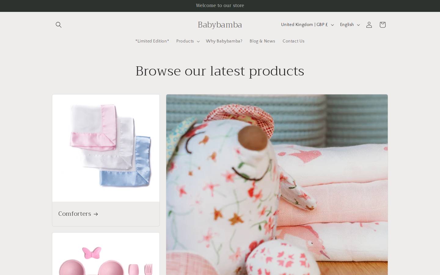Babybamba homepage screenshot