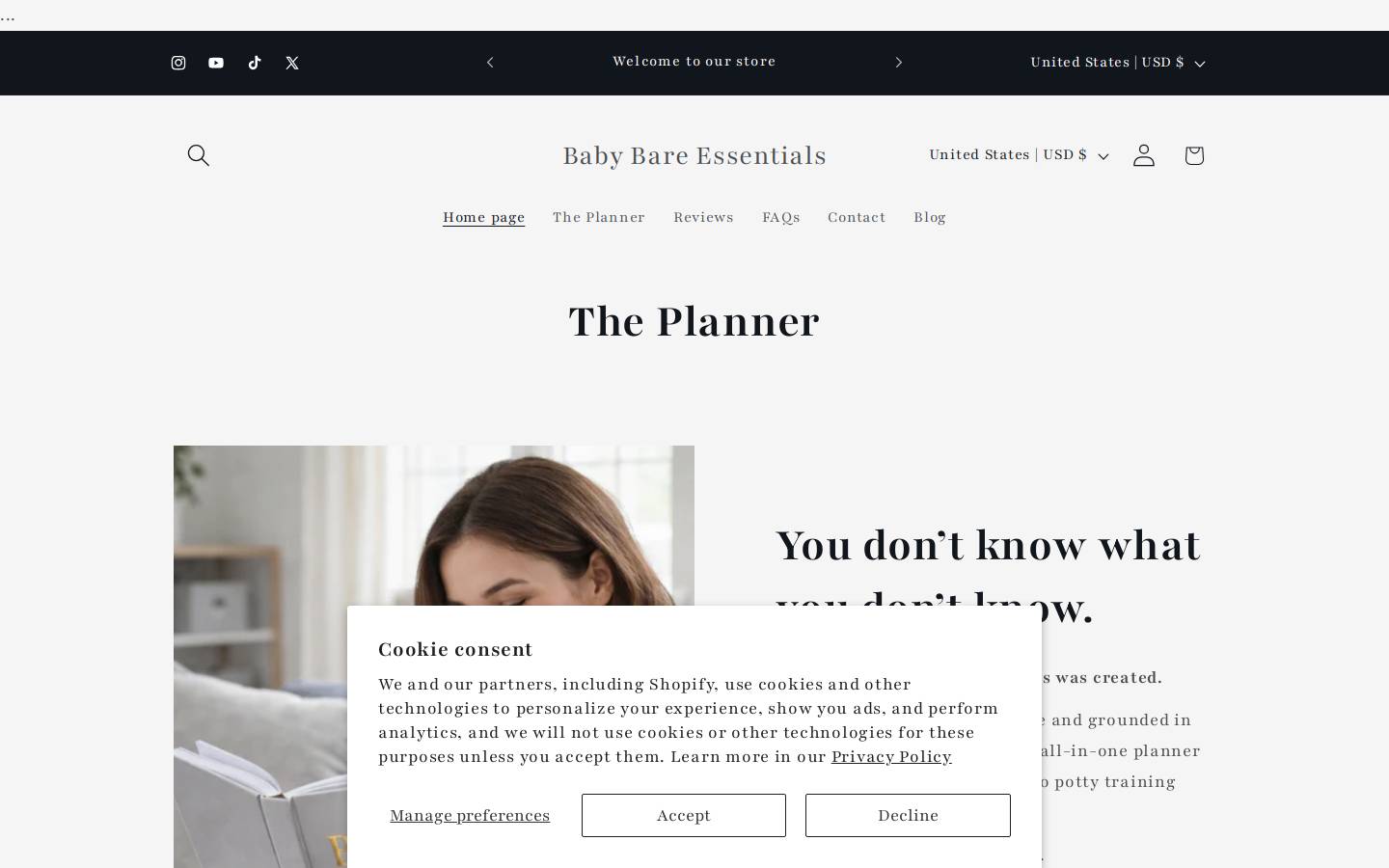 babybareessentials.com homepage screenshot