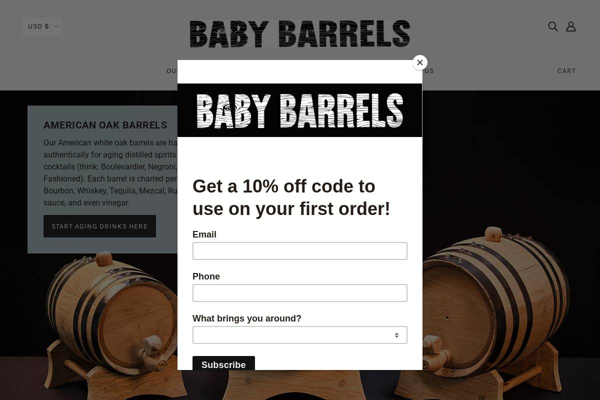 babybarrels.com homepage screenshot
