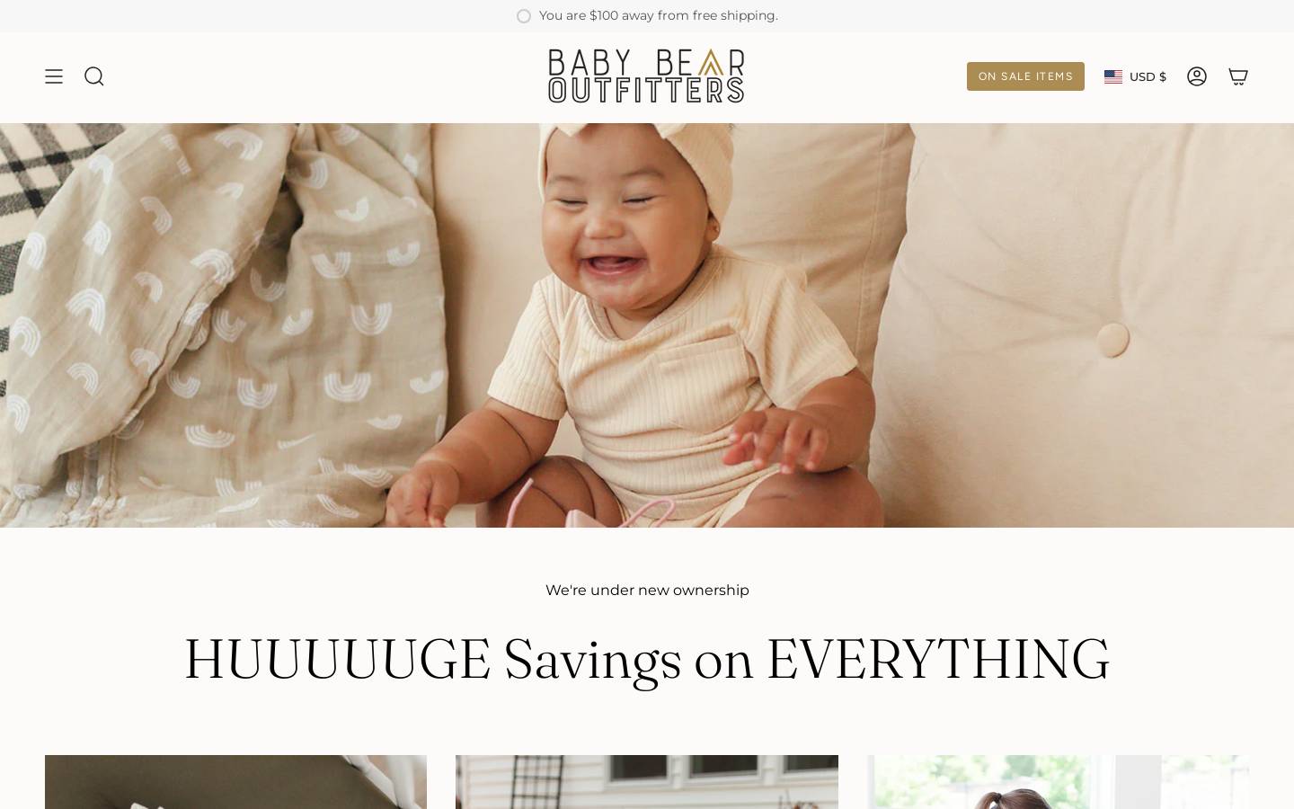 babybearoutfitters.com homepage screenshot