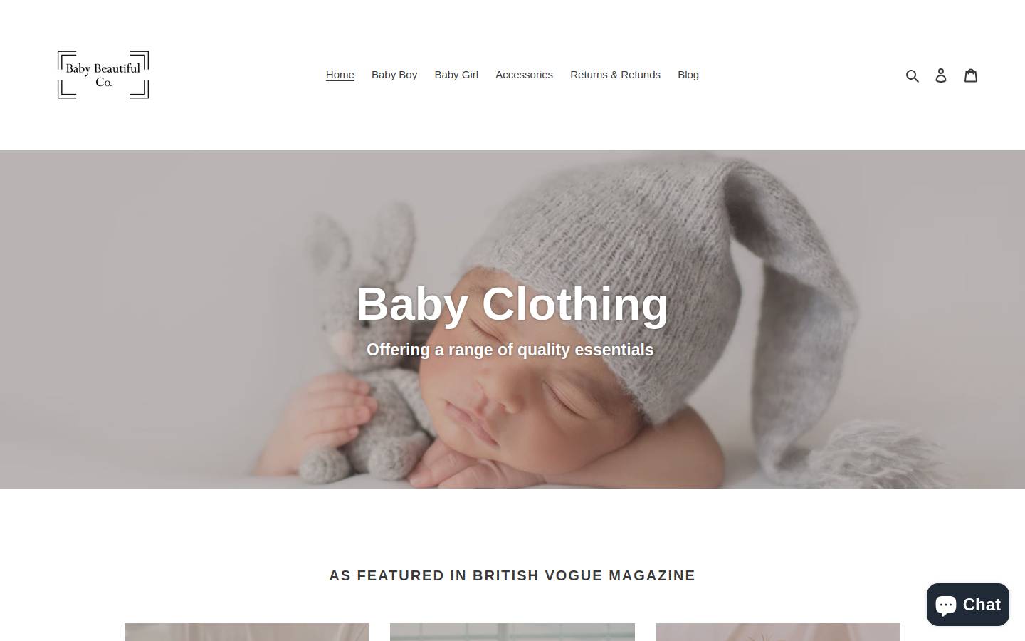 babybeautifulcompany.com homepage screenshot