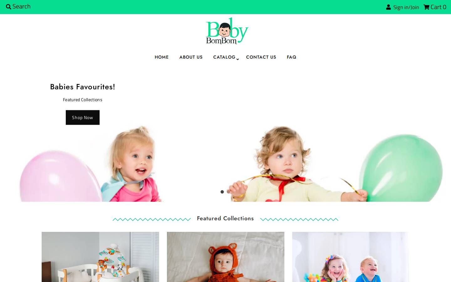 babybombom.com homepage screenshot