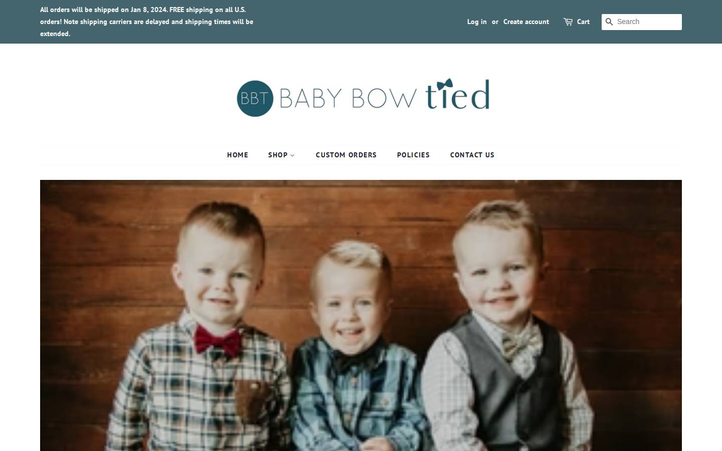 babybowtied.com homepage screenshot