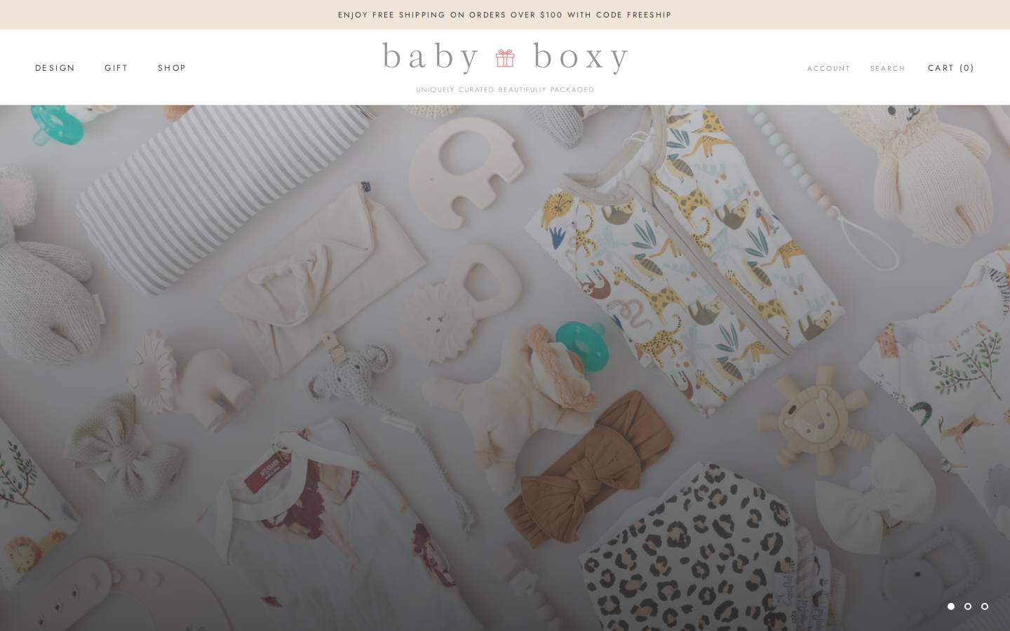 Baby Boxy homepage screenshot