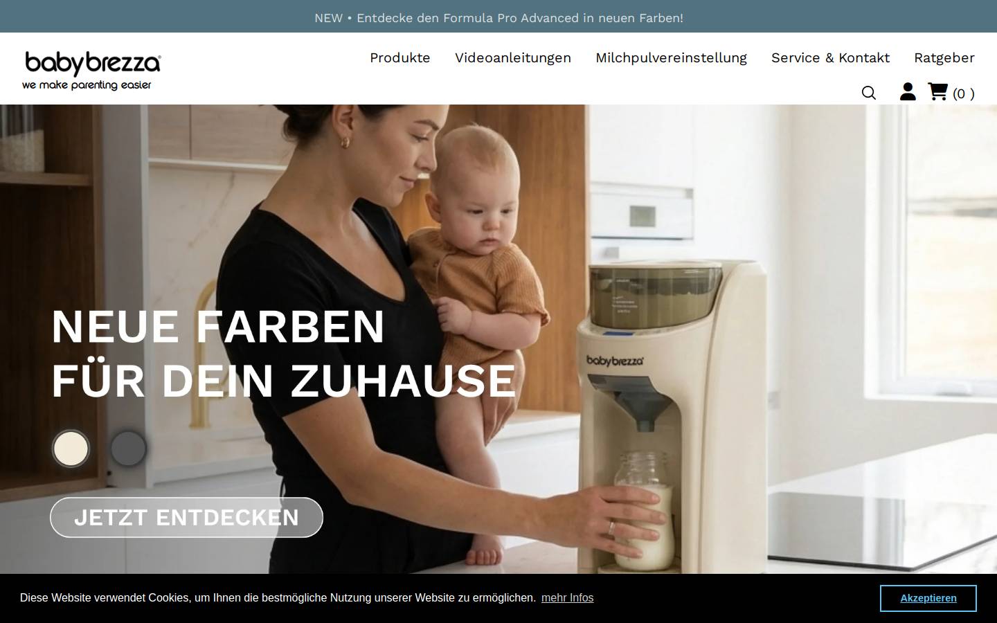 Babybrezza homepage screenshot