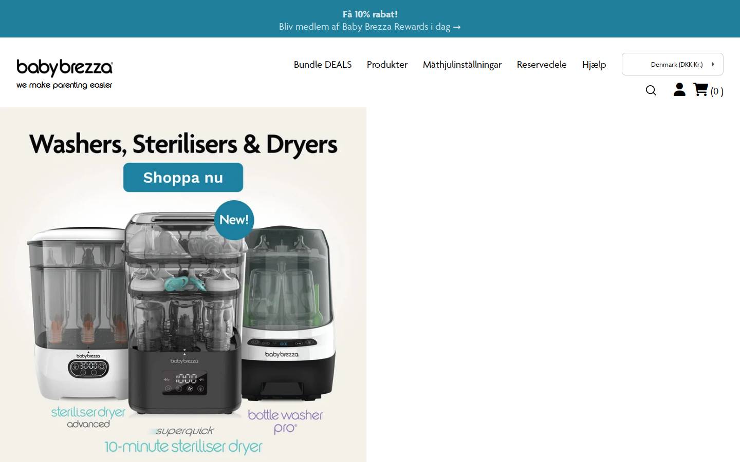 Babybrezza homepage screenshot