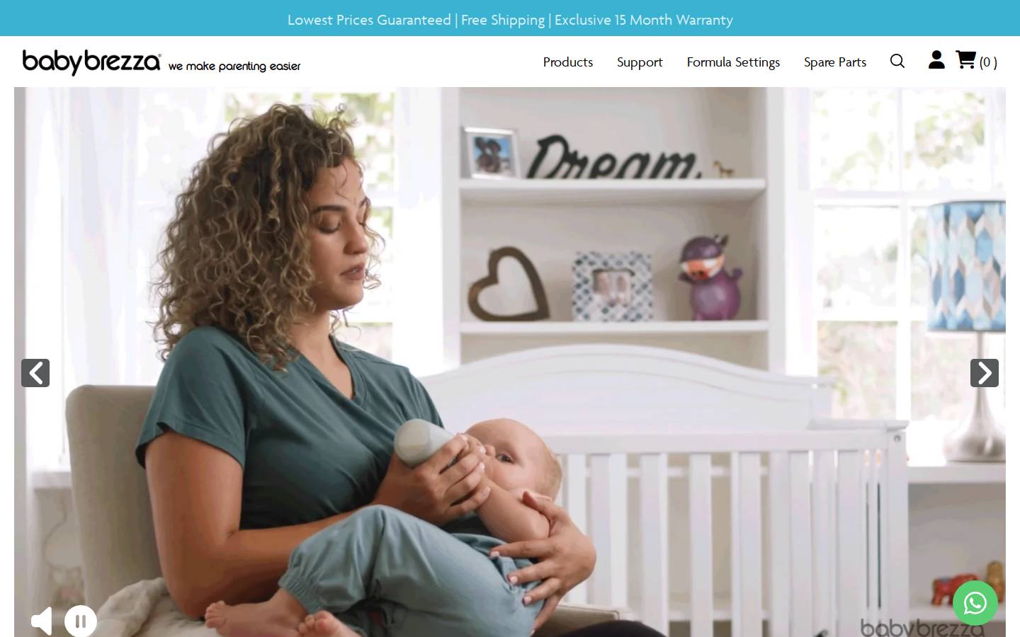Baby Brezza homepage screenshot