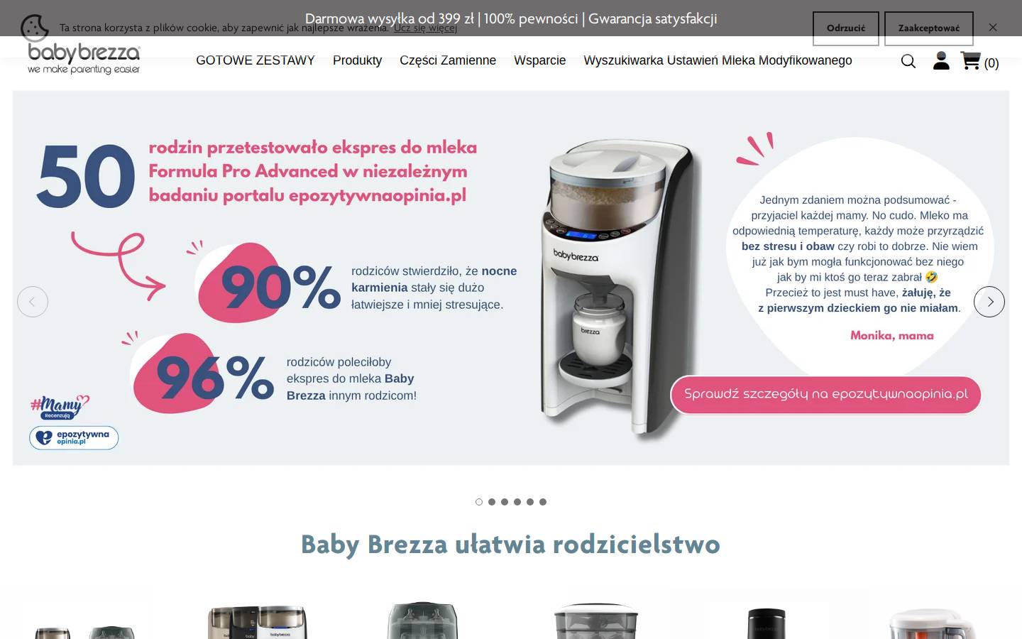 Baby Brezza homepage screenshot