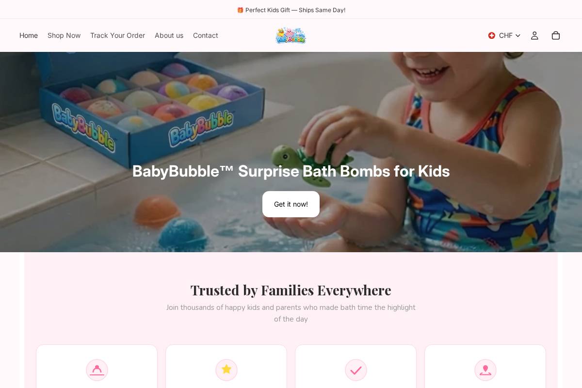 babybubble.store homepage screenshot