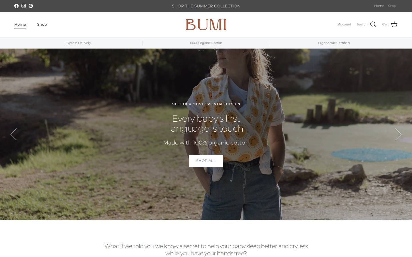 babybumi.com homepage screenshot