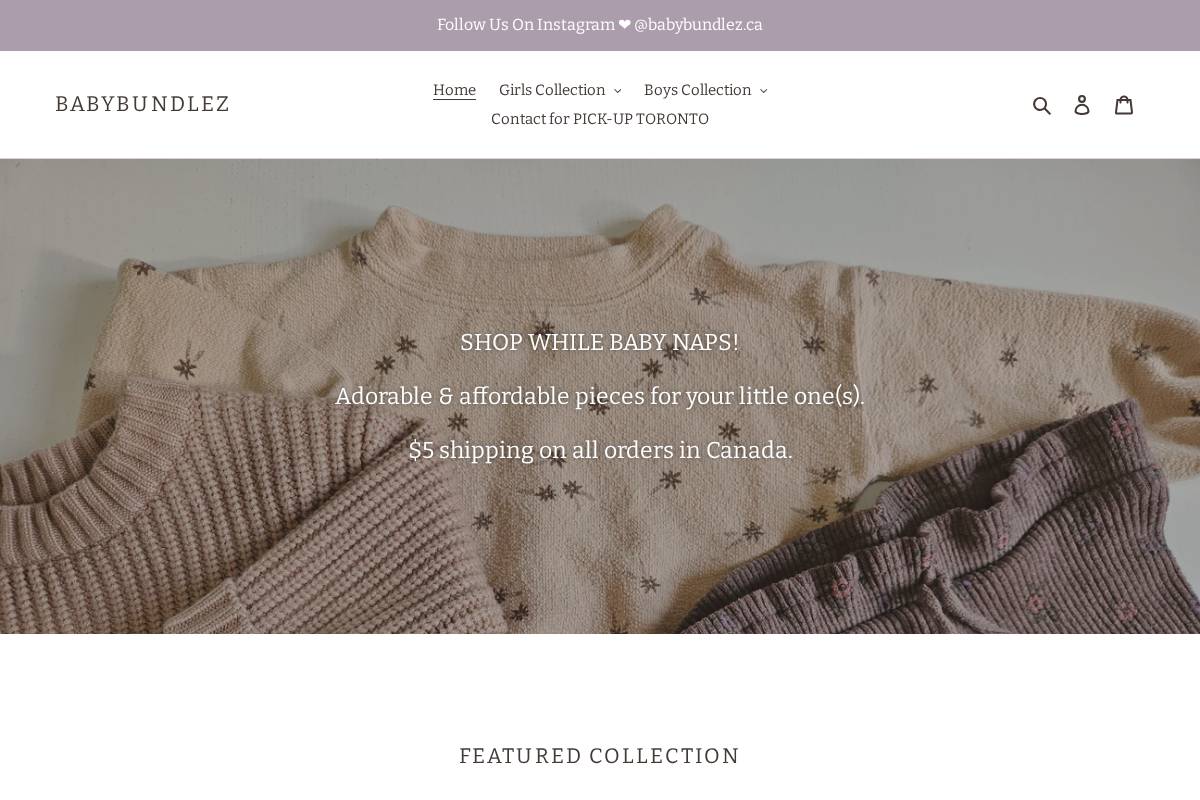 babybundlez.ca homepage screenshot