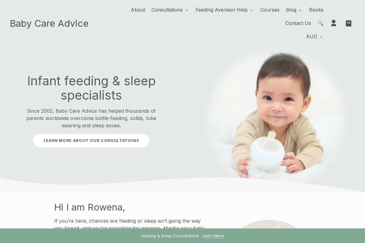 Baby Care Advice homepage screenshot