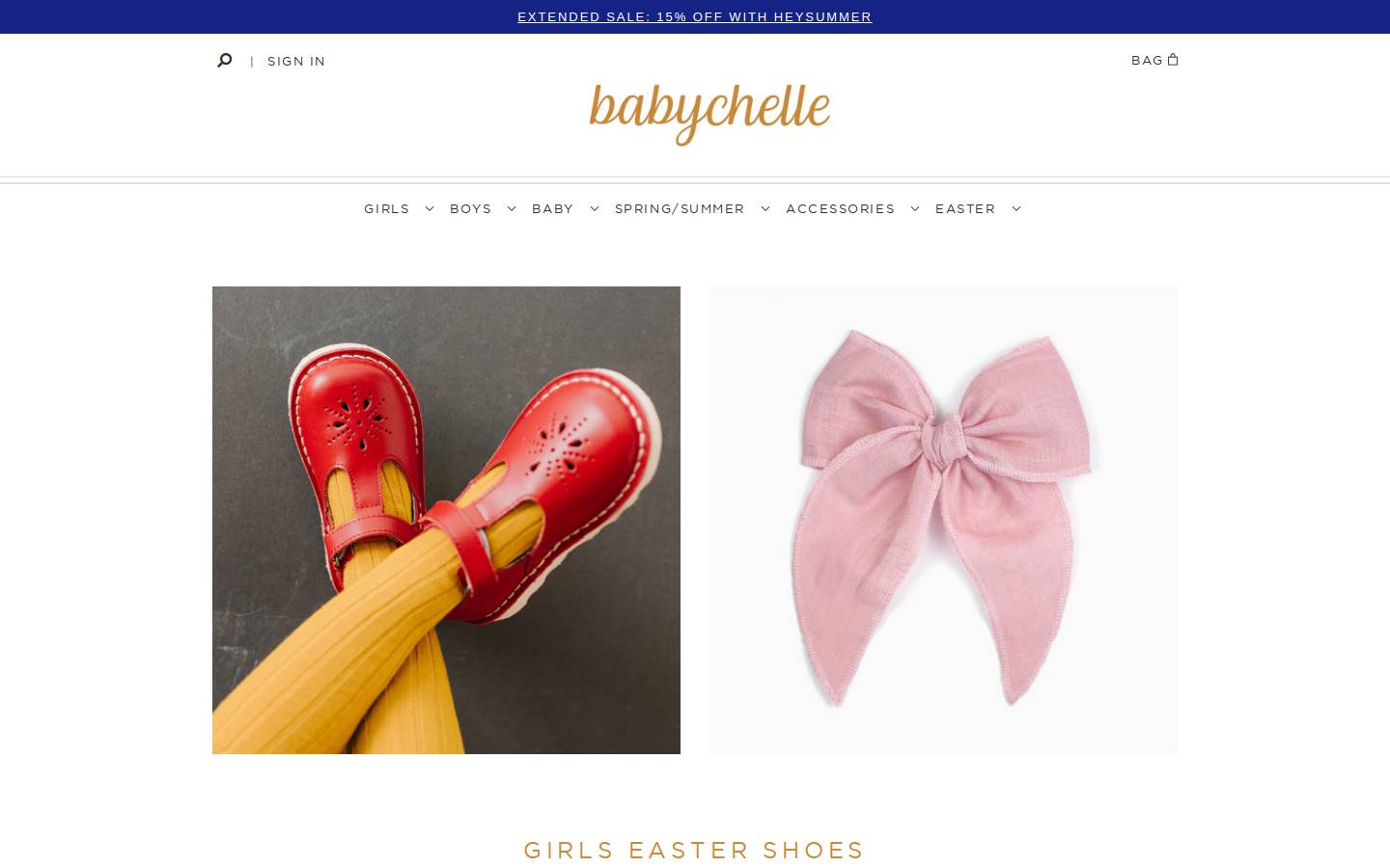 babychelle.com homepage screenshot