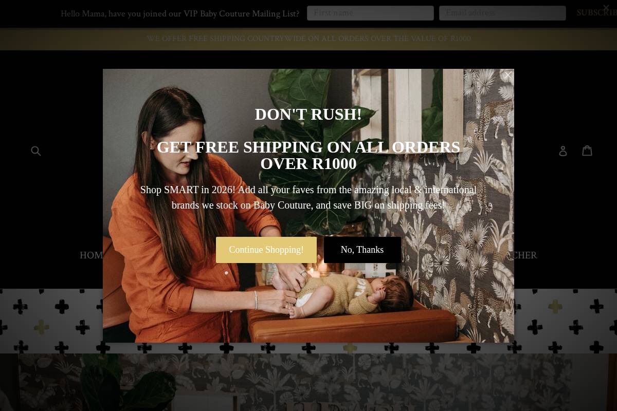 babycouture.co.za homepage screenshot