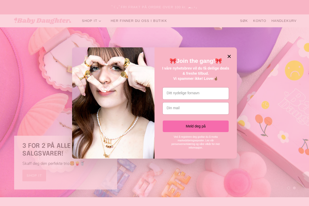 Babydaughter homepage screenshot