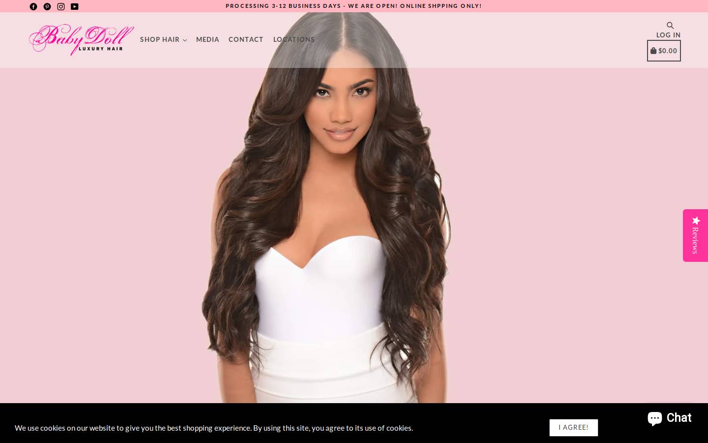 babydollluxuryhair.com homepage screenshot