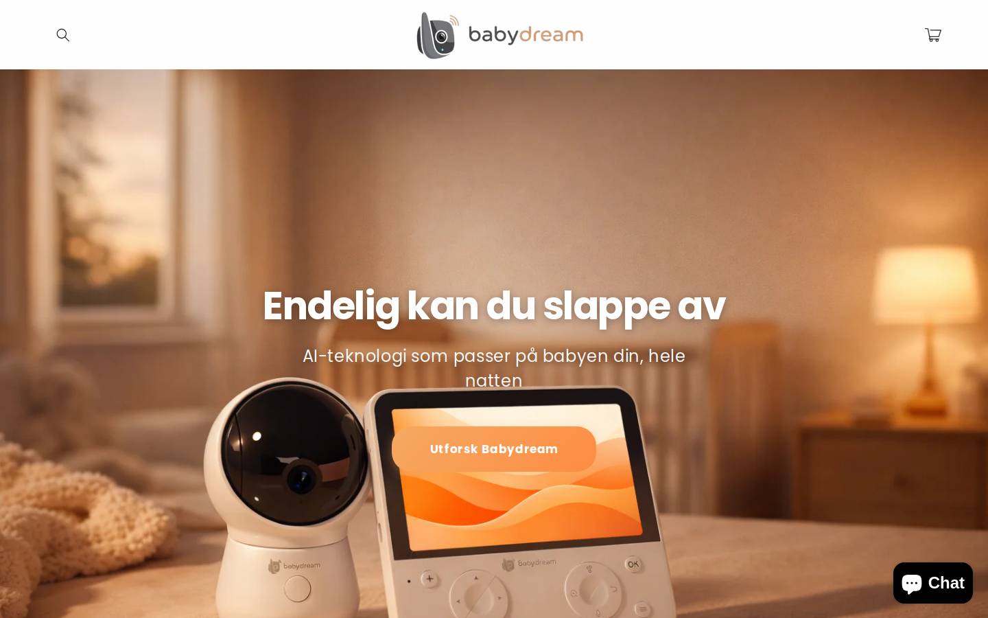babydream.no homepage screenshot