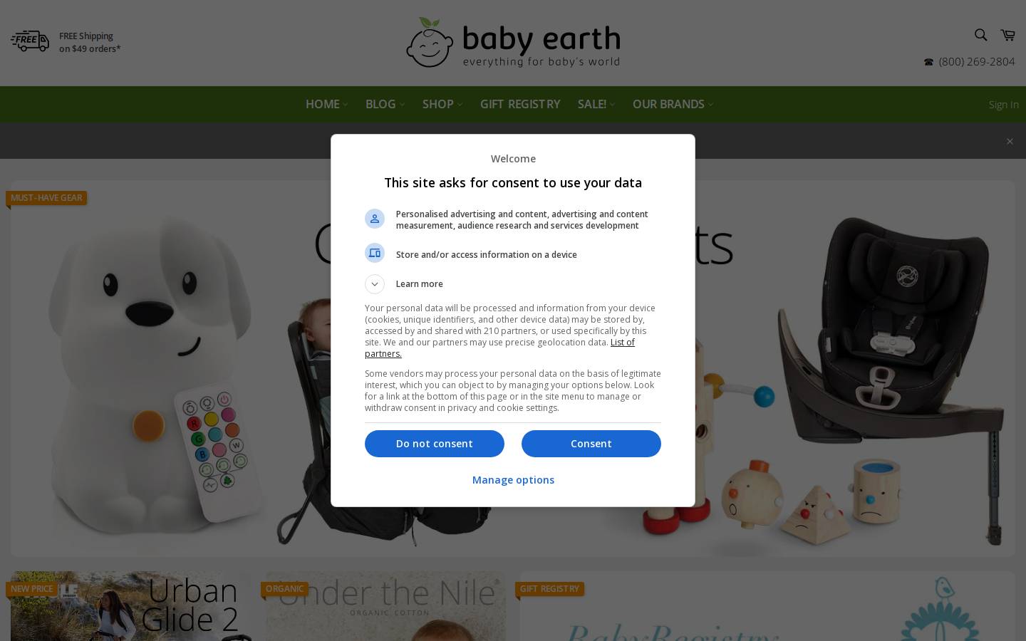 BabyEarth homepage screenshot
