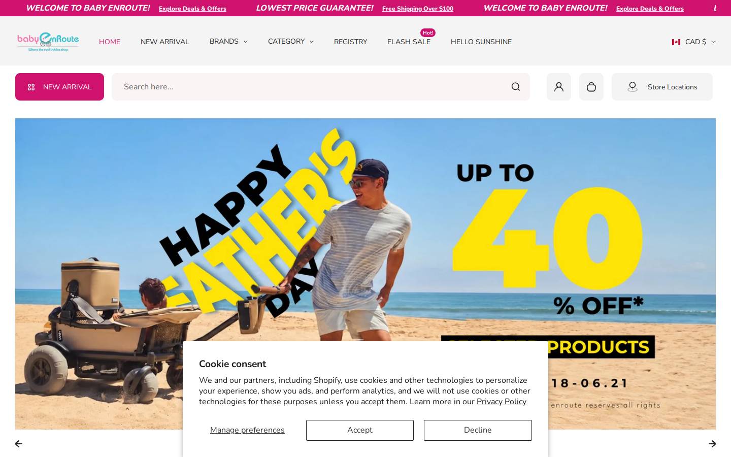 babyenroute.com homepage screenshot