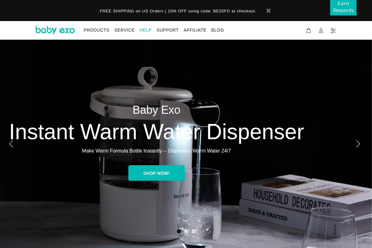 Baby EXO homepage screenshot