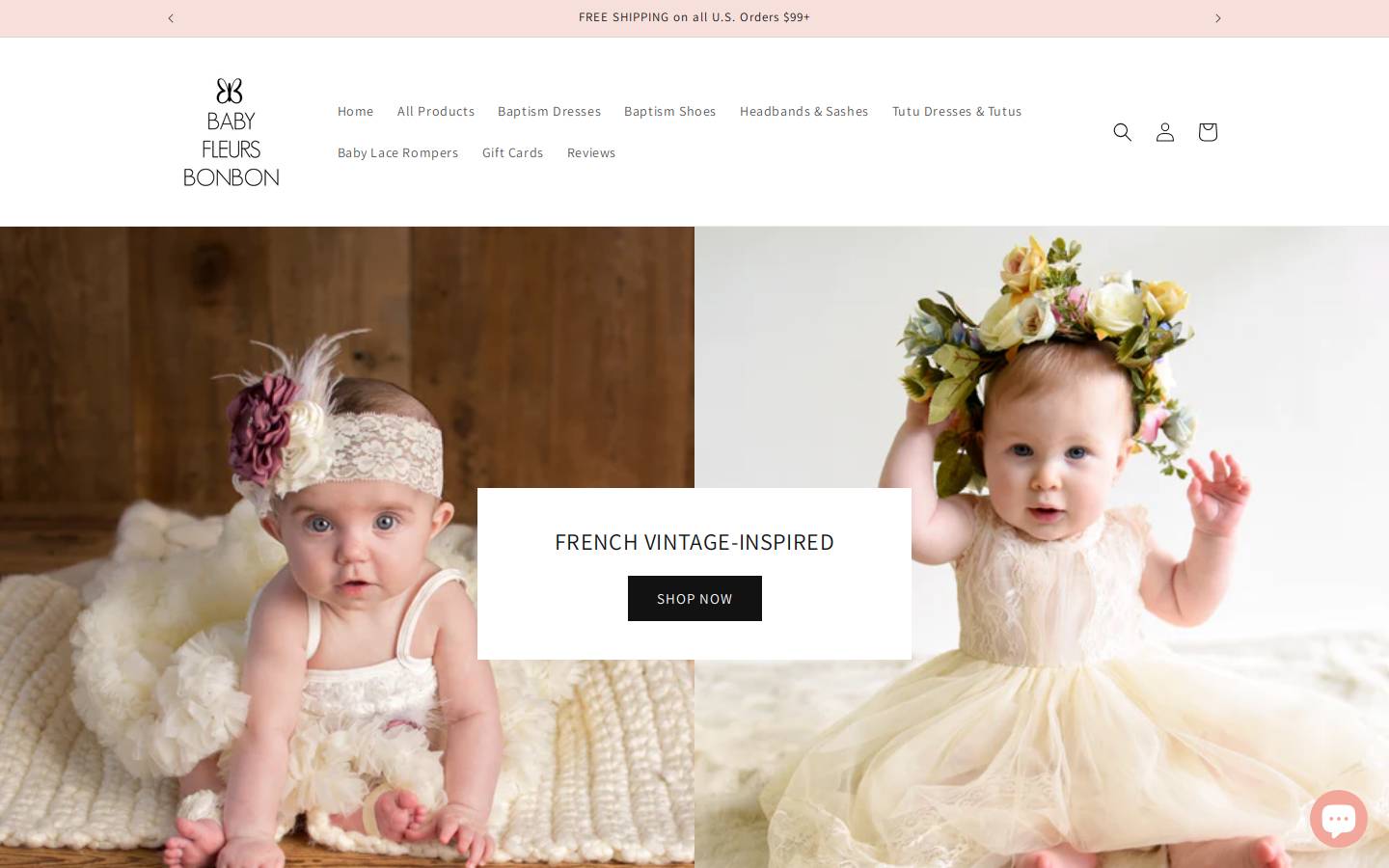 babyfleursbonbon.com homepage screenshot