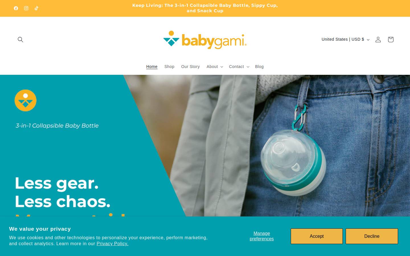 babygami.com homepage screenshot