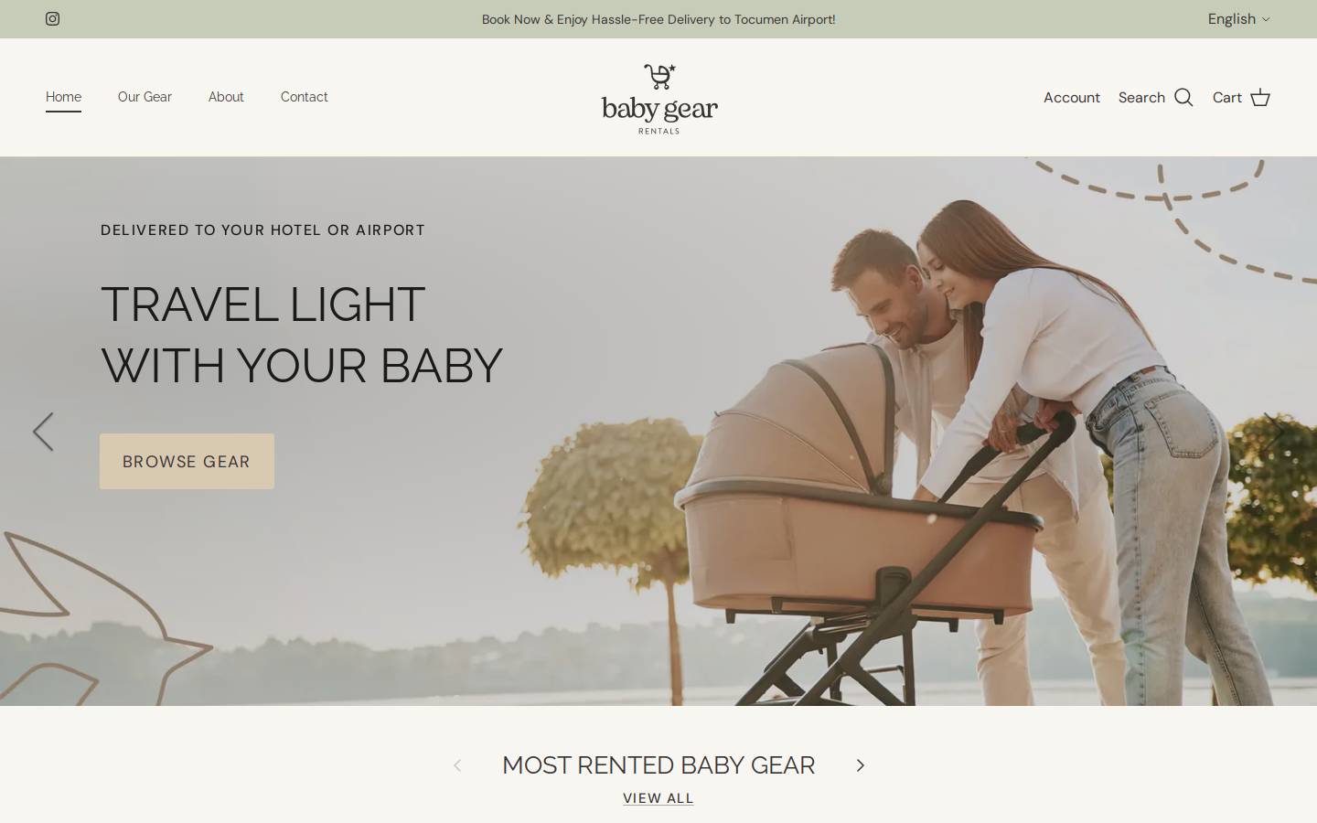 babygearrentalspanama.com homepage screenshot